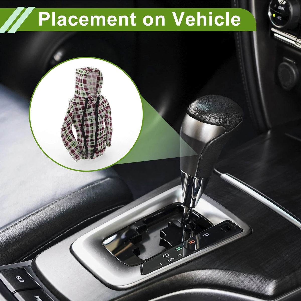 Gear Shift Knob Cover for Universal Fit (Hoodie Style, Pink, Deep Green)