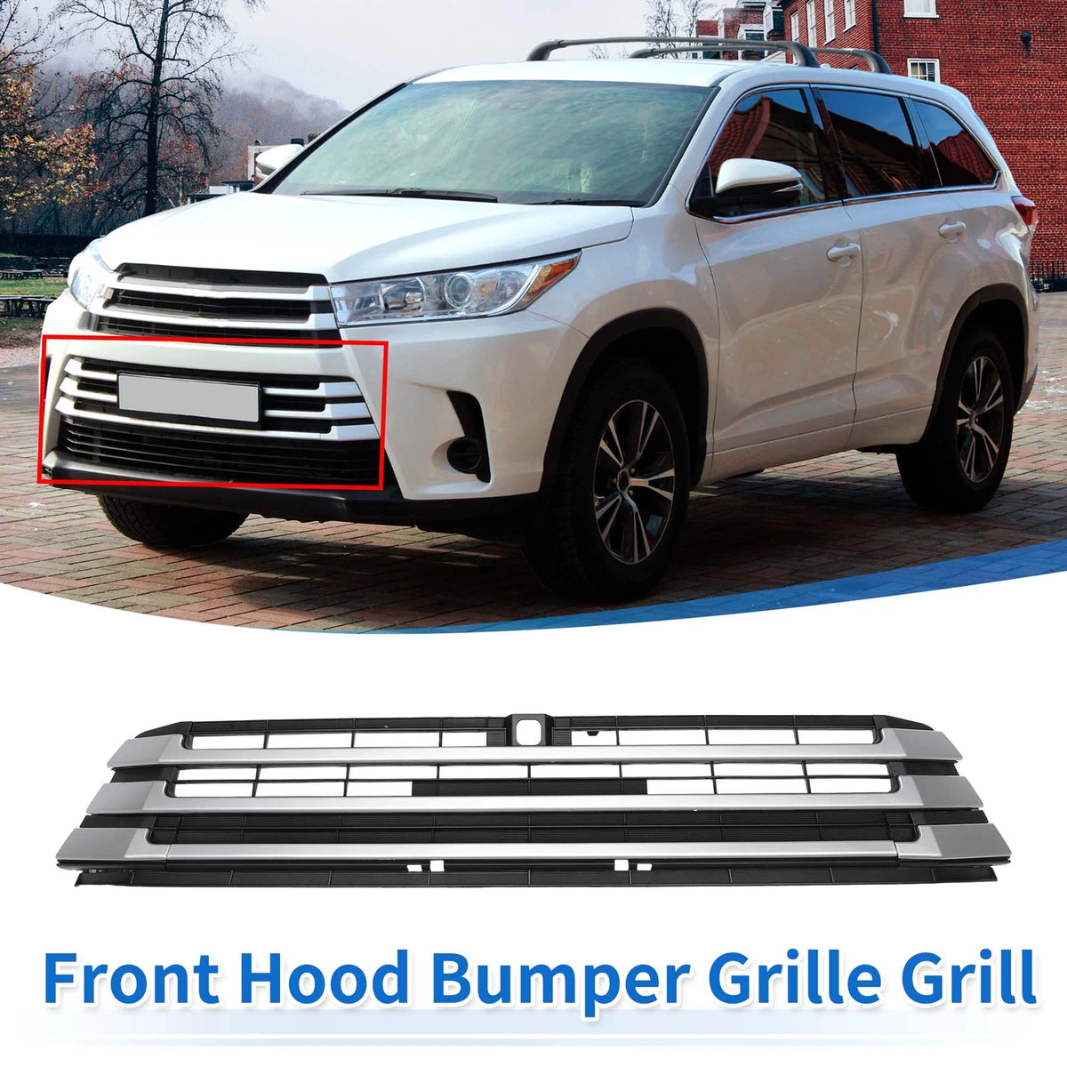 Front Hood Bumper Grille for Toyota Highlander (2017–2019) No.531020E070