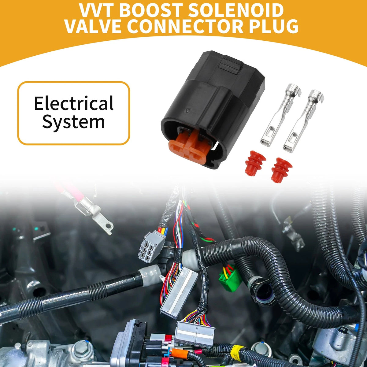 2 Pin VVT Solenoid Valve Connector Plug Replacement for Suzuki Honda (1 Set, 2001–2023)