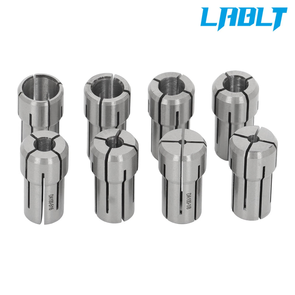 8Pcs Double Angle Collet Set for CNC Chuck (1/8" - 9/16" × 1/16)