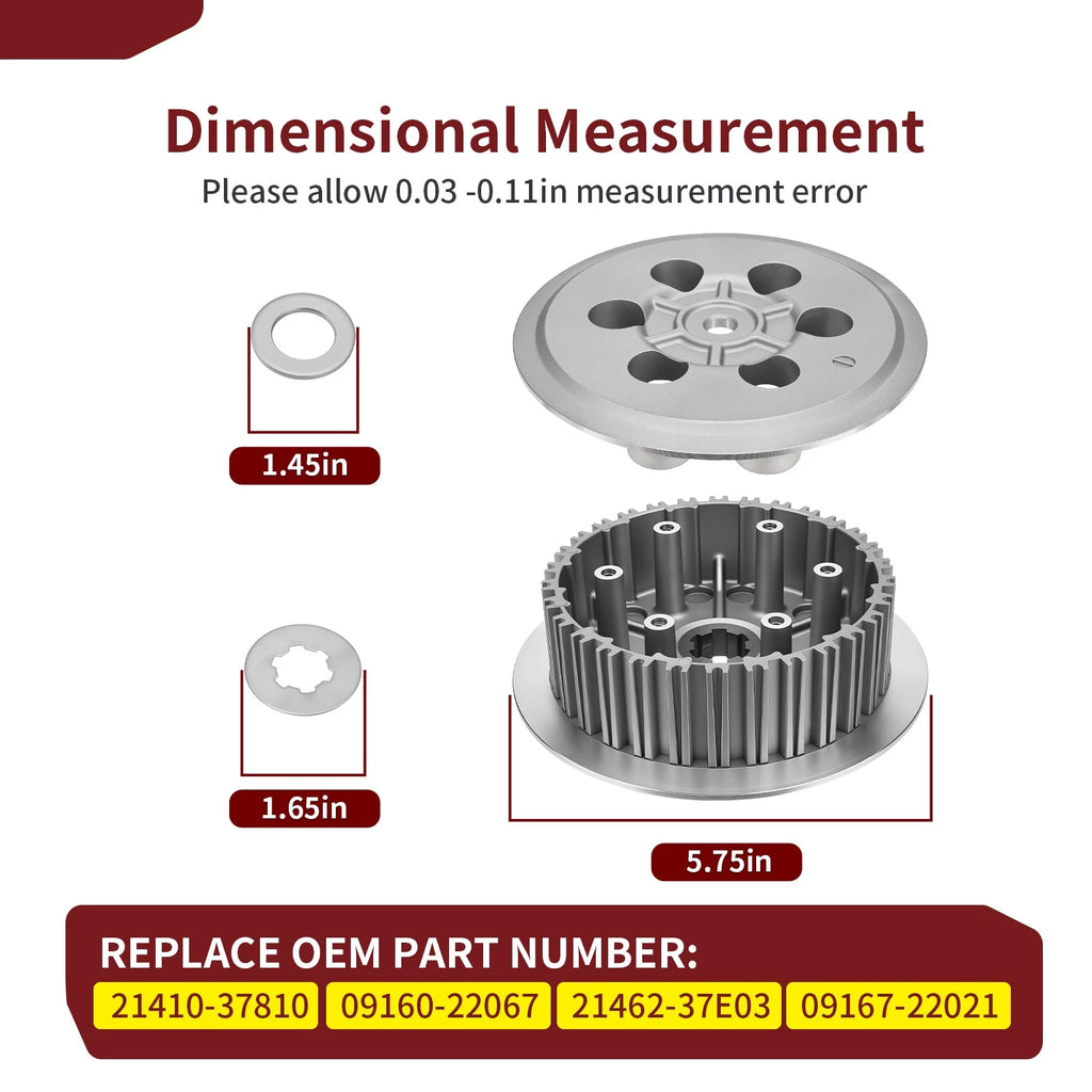 Clutch Center Inner Hub & Outer Pressure Plate w/ Lock Washer for Suzuki RM250Z (2006)