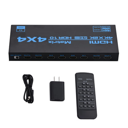 4x4 HDMI Matrix Switch for 4K with EDID Extractor & IR Remote Control