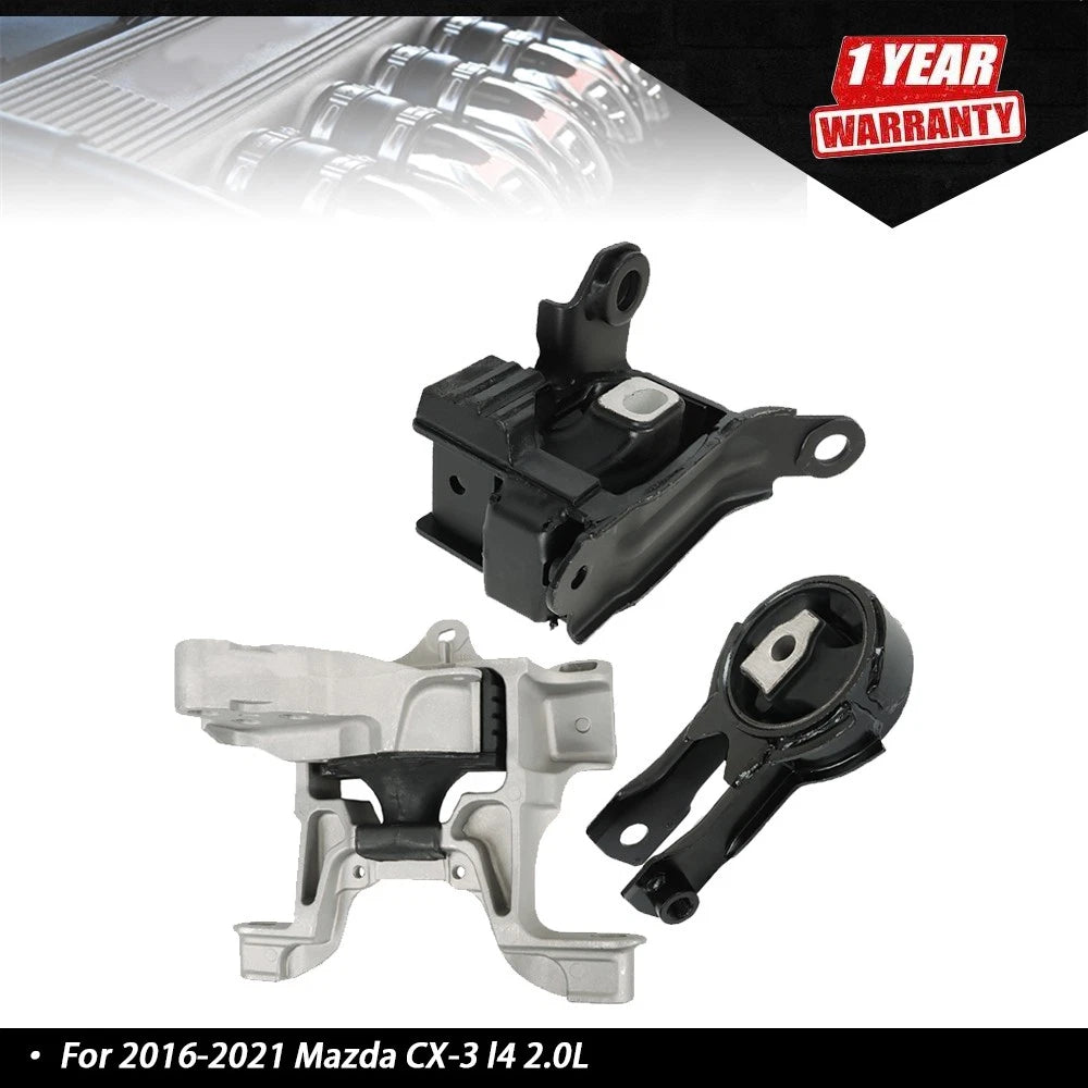 3PCS Engine & Trans Mounts for Mazda CX-3 (2016–2021) L4-2.0L