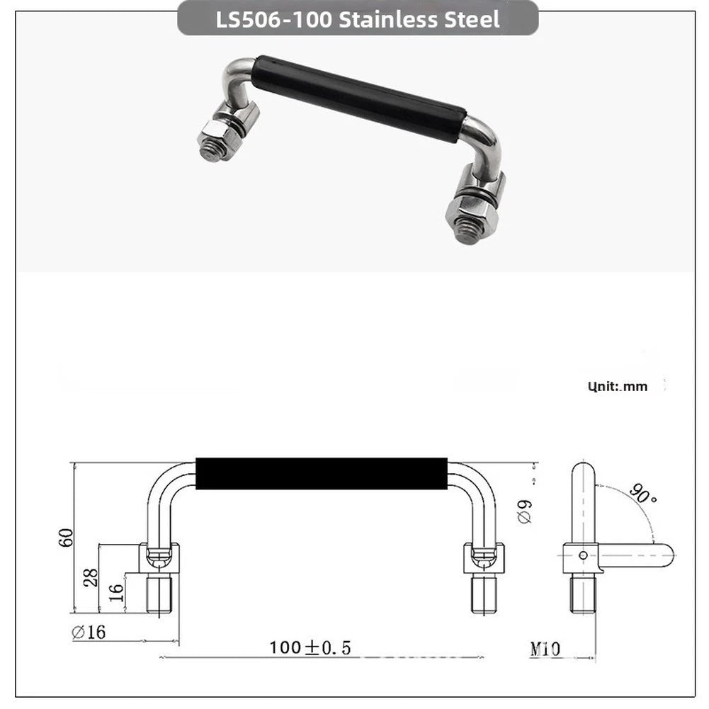 304 SS Folding Handle for Space Saving Applications (90 Deg Design)