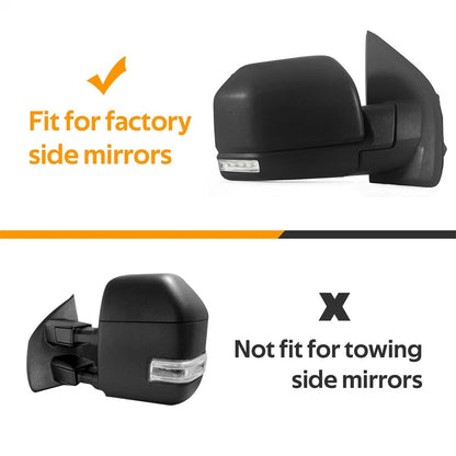 Set of 2 Chrome Side Mirror Covers for Ford F-150 (2015–2020)