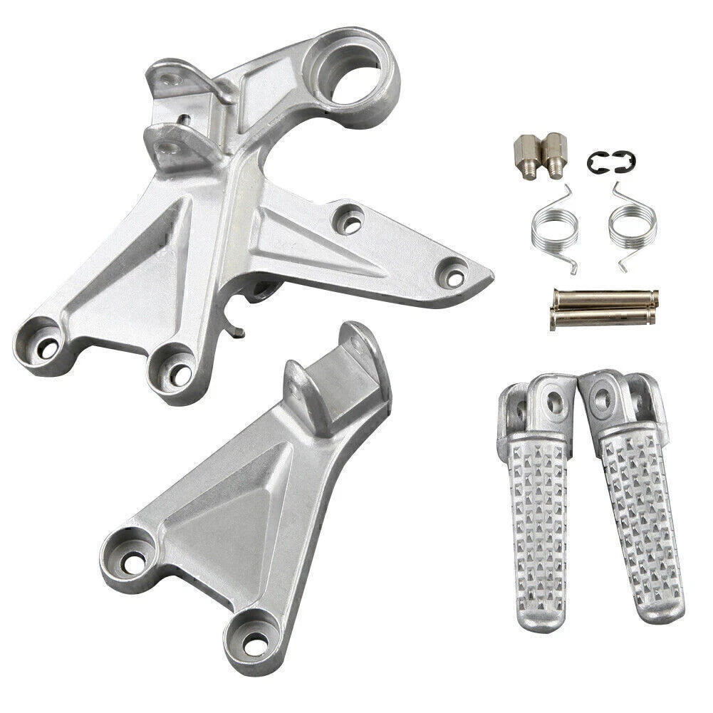 Front Driver Footpeg Set & Brackets Chrome for Honda CBR1000RR (2008–2011)