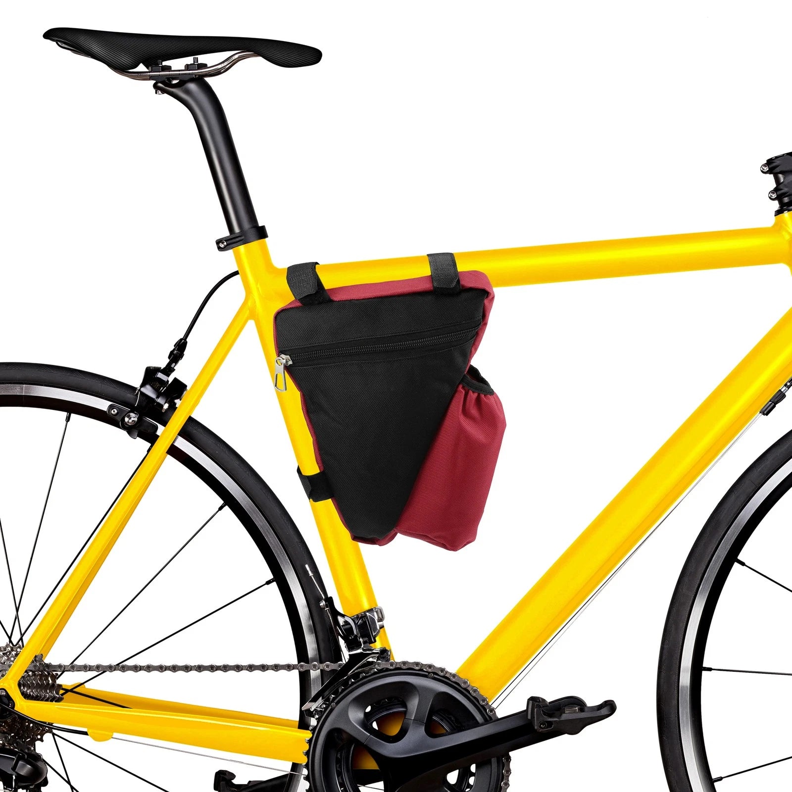 Triangle Frame Bag with Bottle Holder Storage for Mountain Bike Red (All Years)