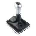 Shift Knob Gear for Precise Alignment Fit PU Leather Silver Finish
