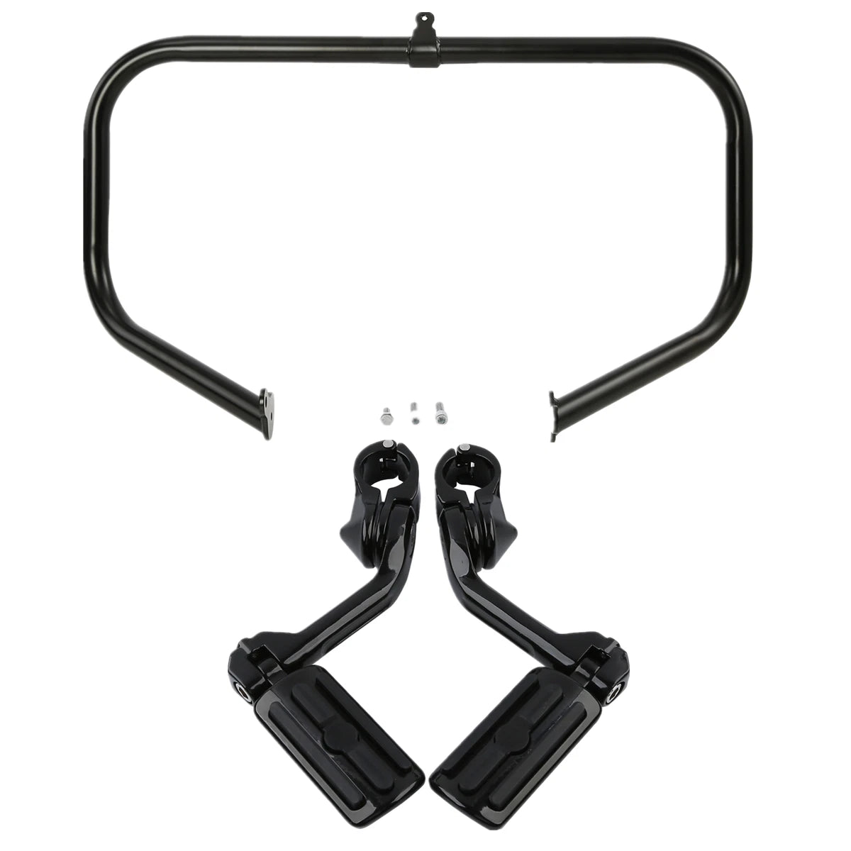 Engine Bar Footpegs for Harley Touring (2009–Present) - Black, Long, Angled