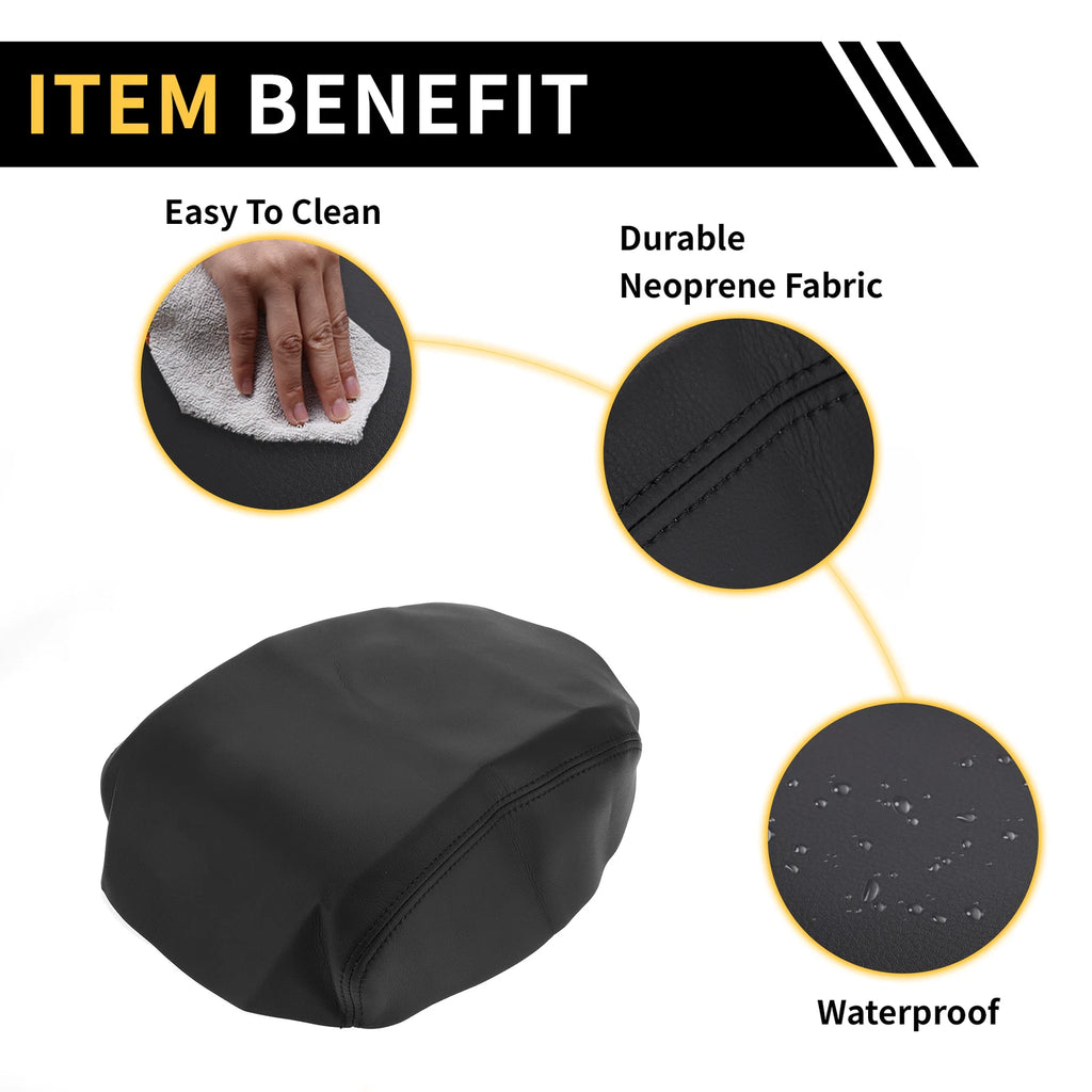 Center Console Cover for Honda Ridgeline (2006–2014) Microfiber Leather Black