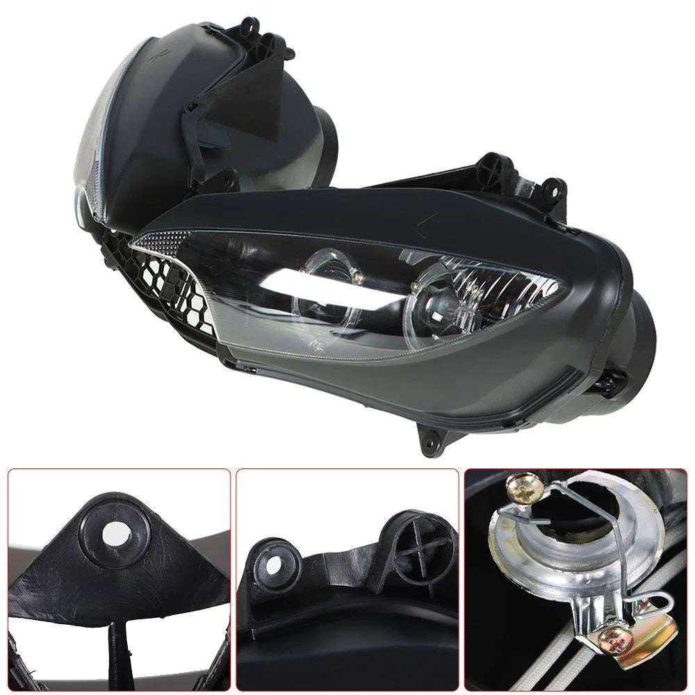 Front Headlight for Yamaha YZF R6 (2003–2005) & R6S (2006–2009) Black