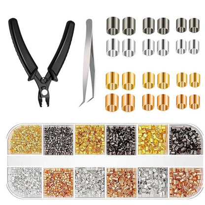 Crimping Beads Set with Plier Tweezers for Jewelry Making (2200PCS)