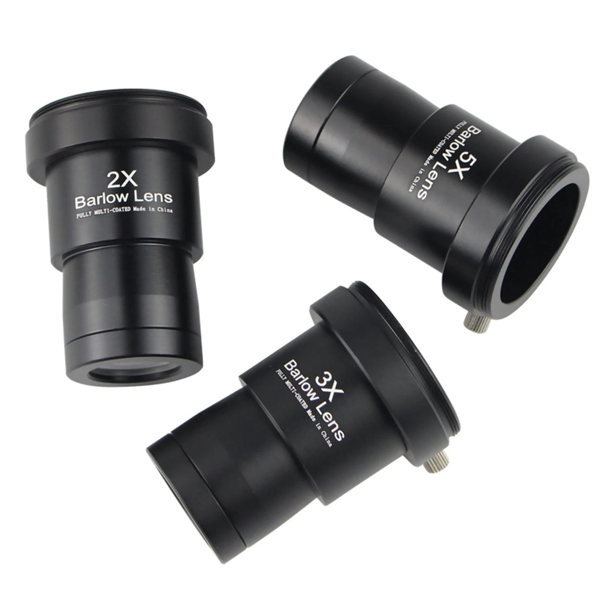Set of 3 Barlow Lens 2X 3X 5X for Astronomical Telescope