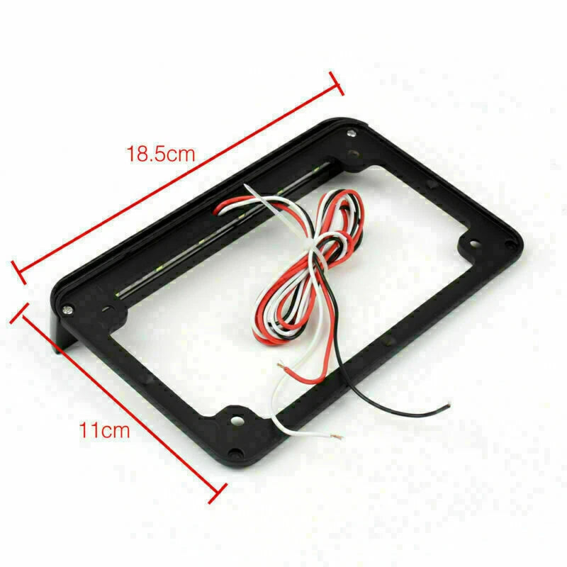 6" LED License Plate Frame with Tail Brake Light for Universal Motorcycle