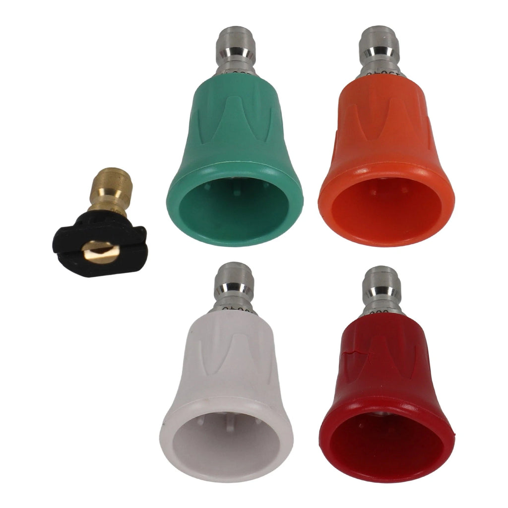 5 Angle Nozzle Tips Kit for Pressure Washer (Stainless Steel, 1/4" Quick Lock)