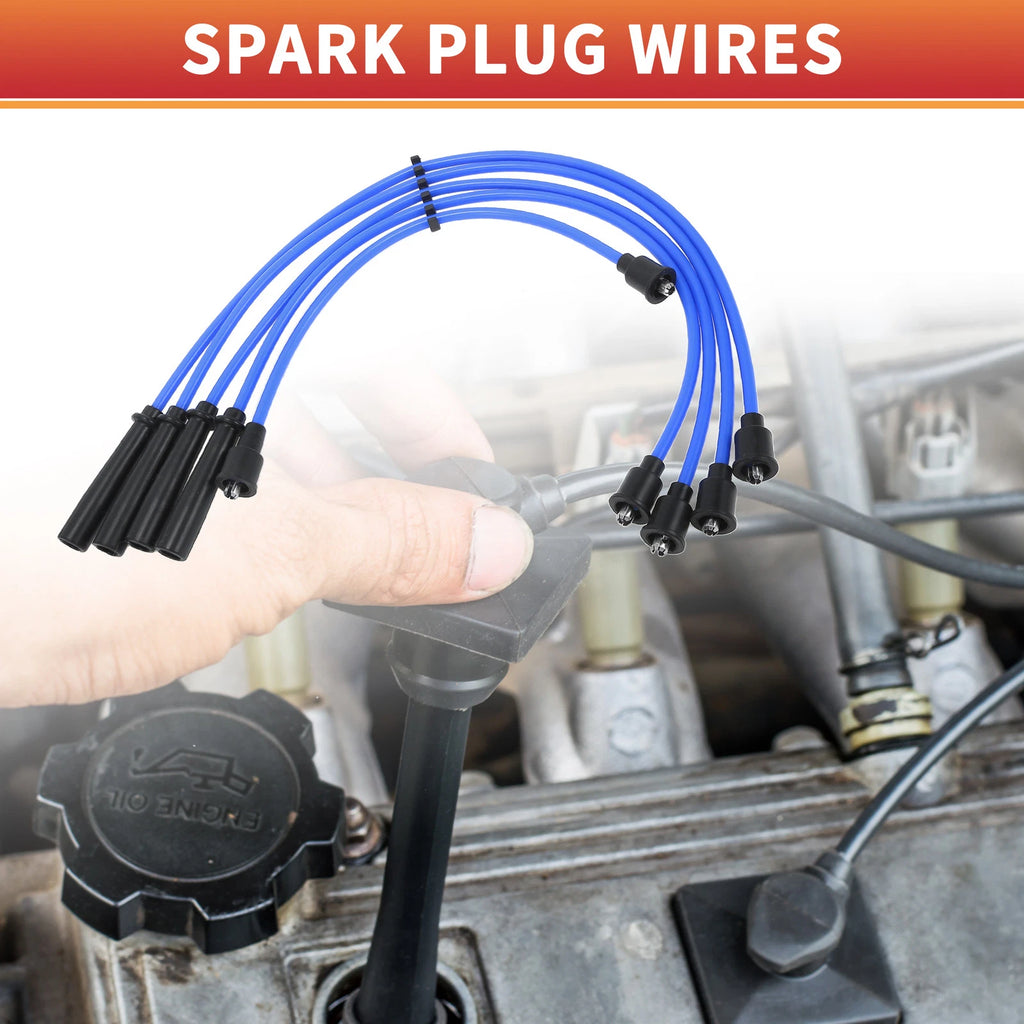 5 Pcs Spark Plug Wire Ignition Coil Cable for Suzuki Samurai (1988–2004)