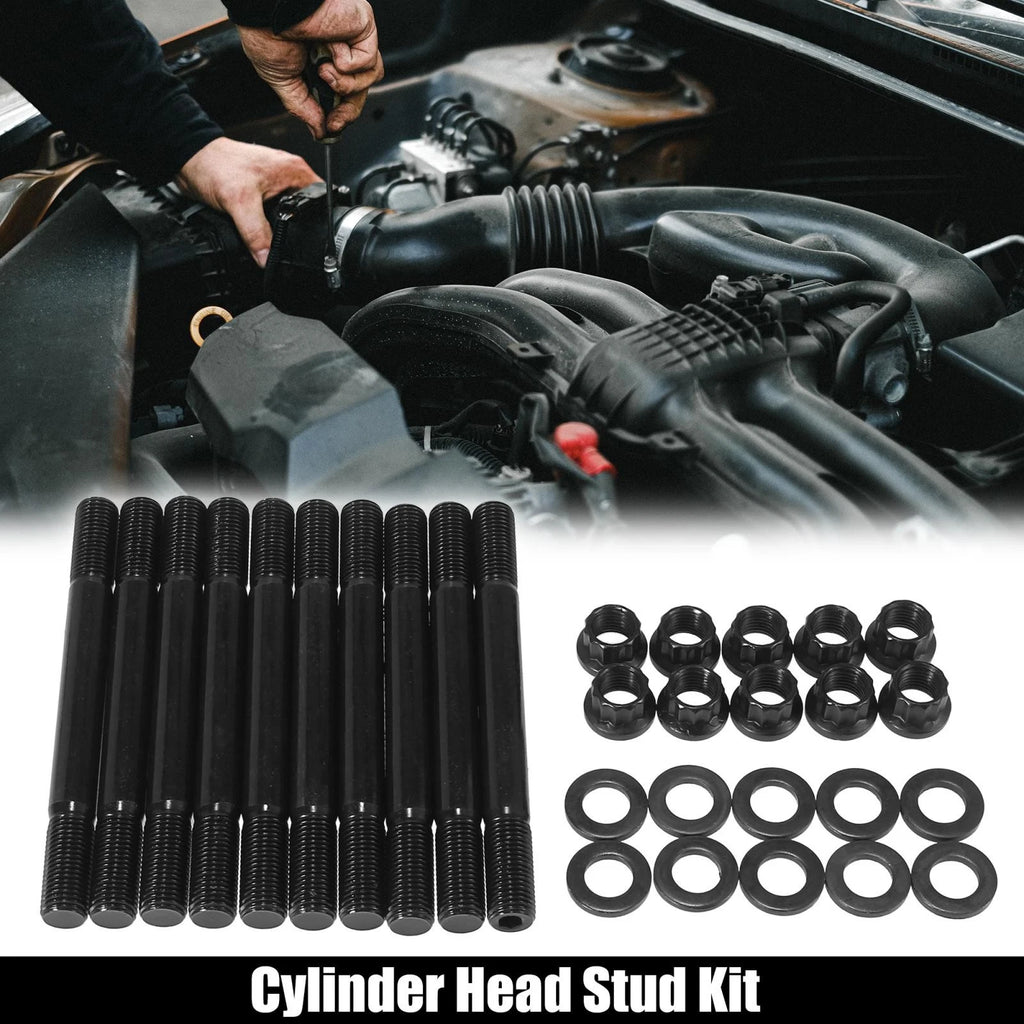 Cylinder Head Stud Kit Black Metal for Mitsubishi EVO8 EVO9 Eclipse (1994–2019)