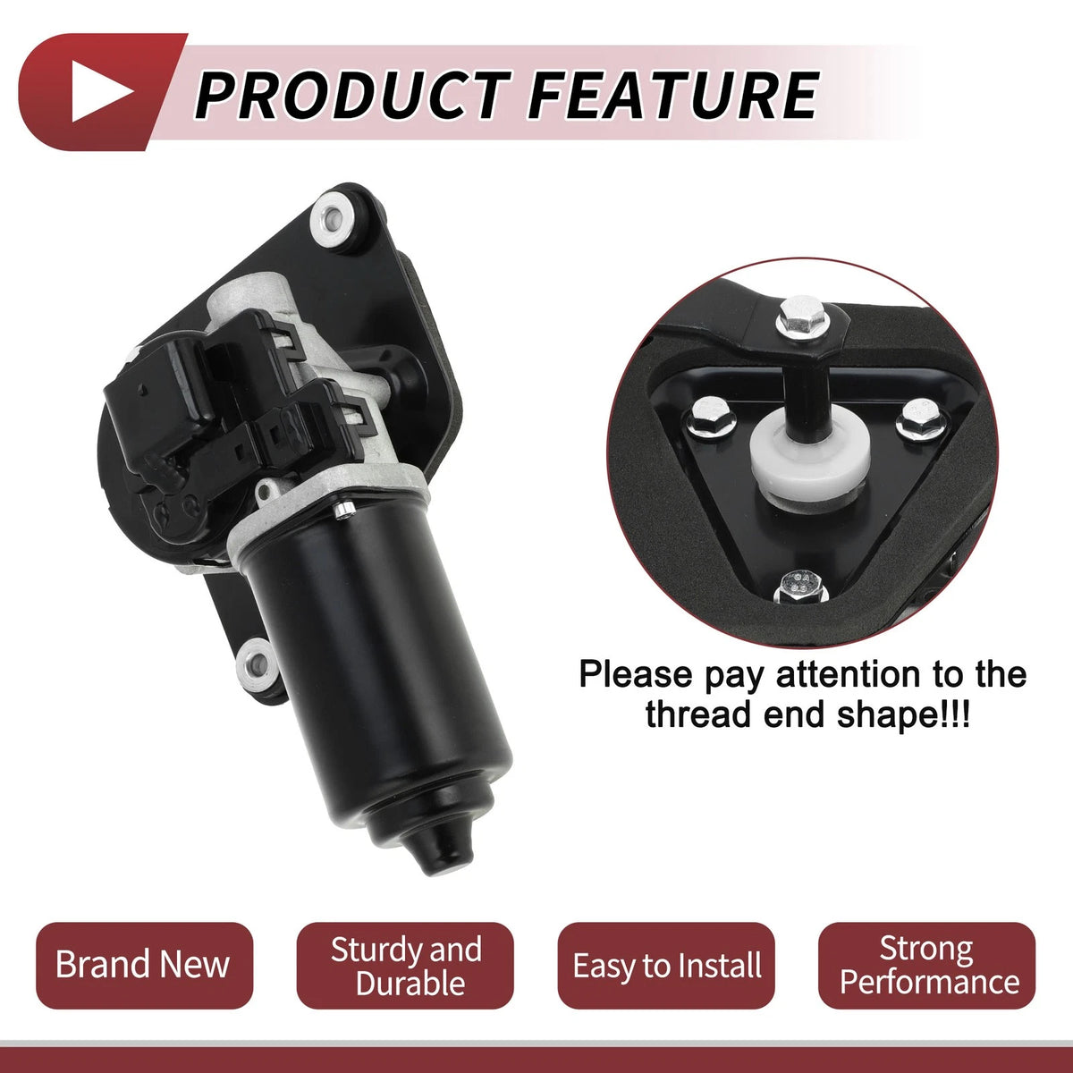 Front Windshield Wiper Motor for Ford F-150 (1987–1996) No.F5HZ-17508-A 5 Pin