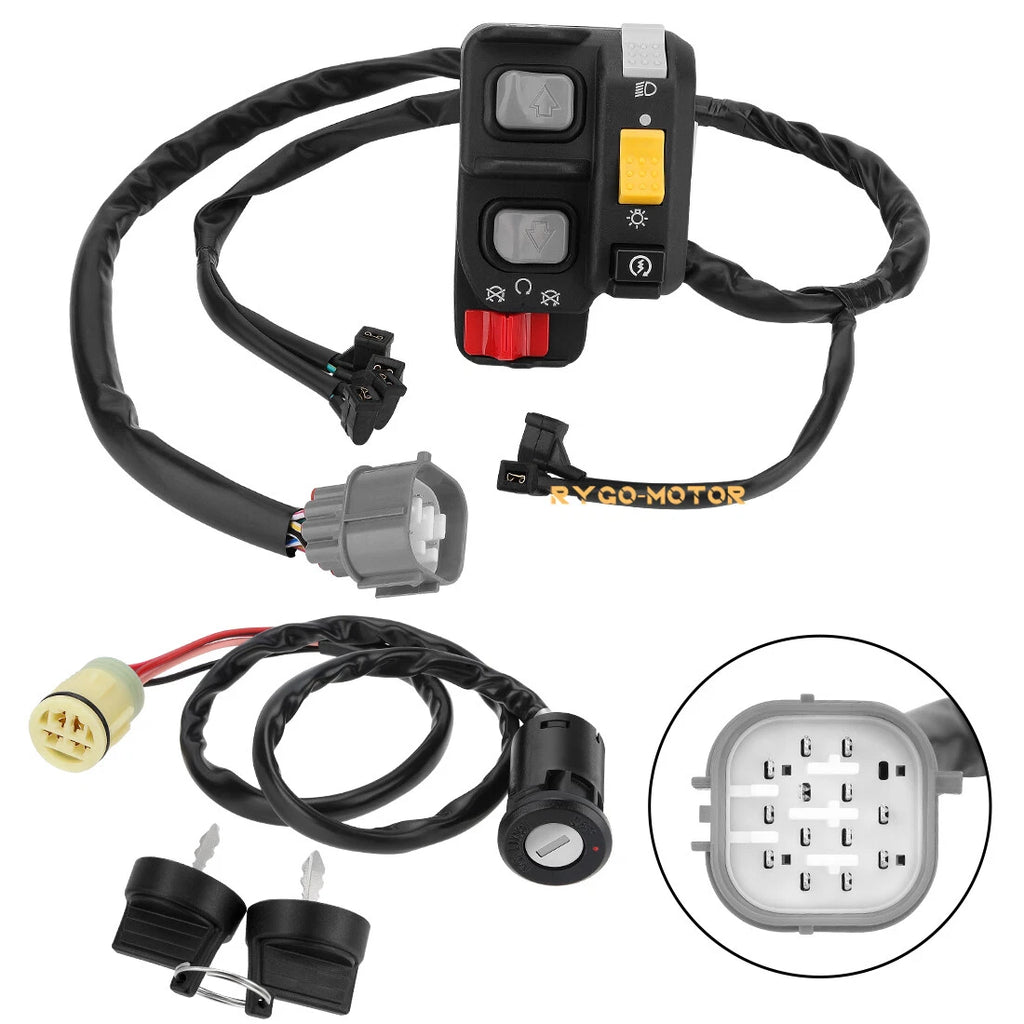 Left Handlebar Switch & Key Switch Kit for Honda Rancher 420 TRX420 (2007–2013)