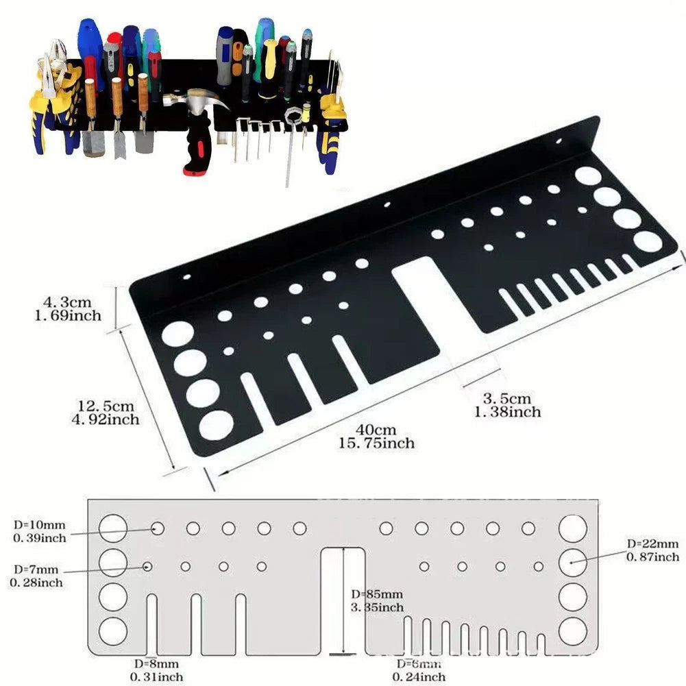 Metal Wall Mount Screwdriver Organizer Rack for Universal Use