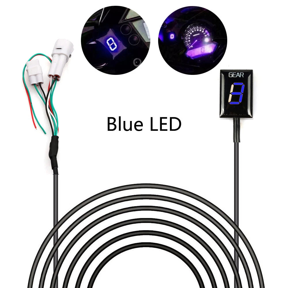 Blue LED Gear Indicator for Yamaha FZ6, FZ1, YZF-R6/R1, WR250R (2004–2023)