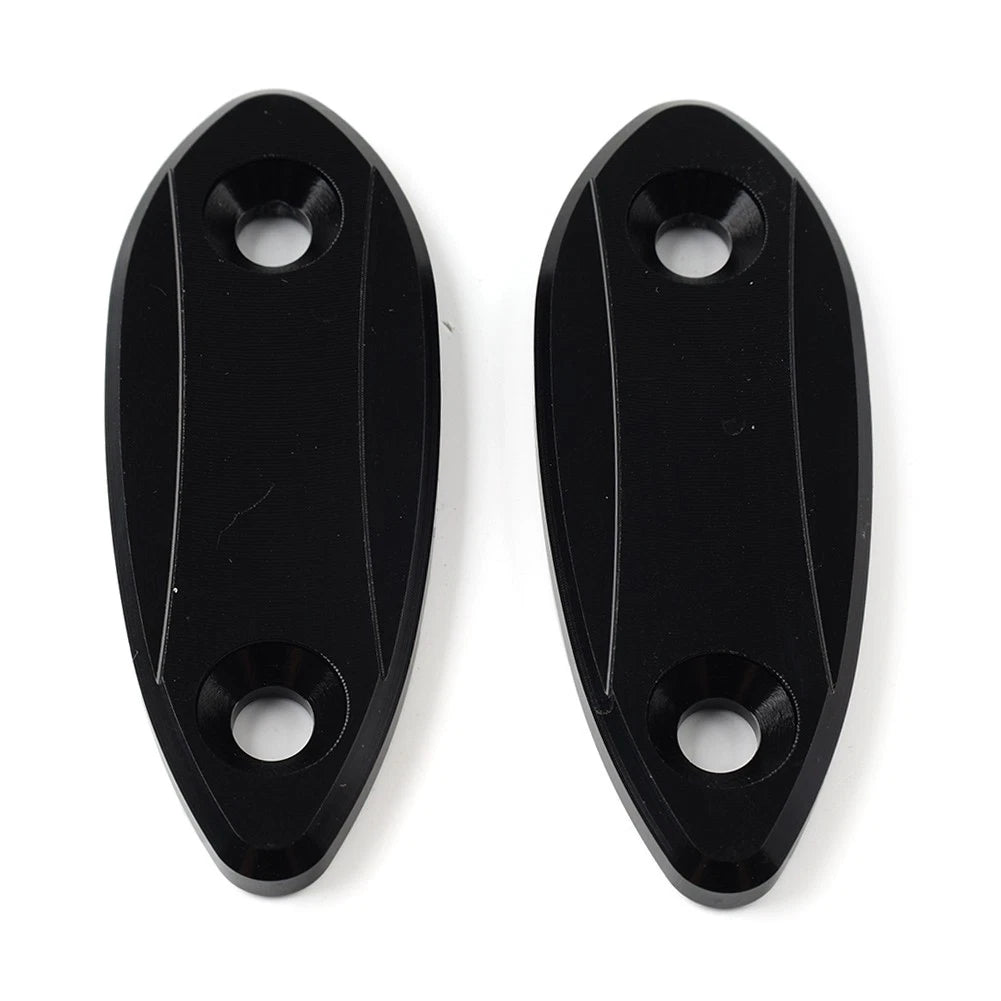 Mirror Block Off Base Plates for Kawasaki ZX6R (2009–2012) - Black