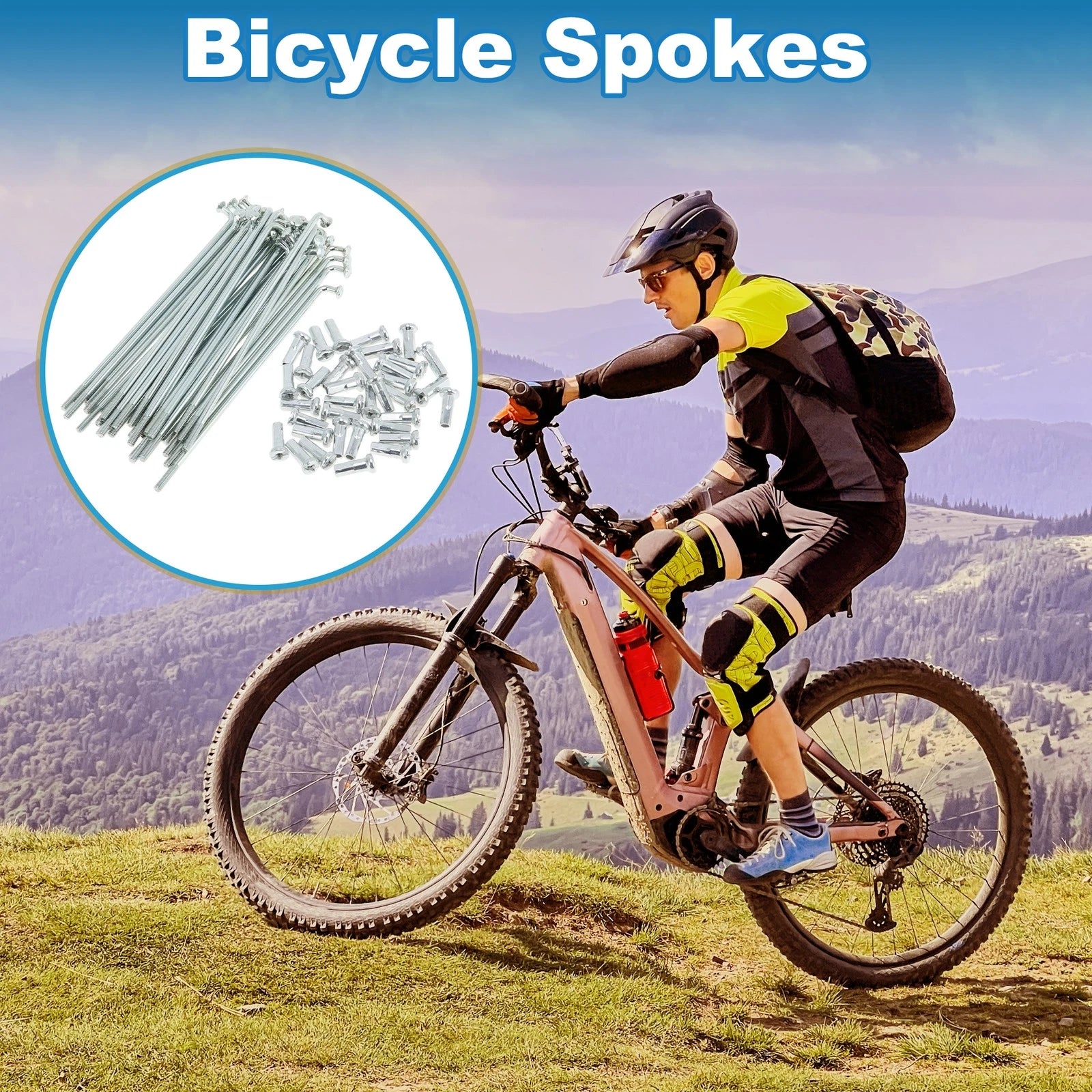 Bicycle Spokes Set 83mm Galvanized Steel for 14G Wheels (All Makes)