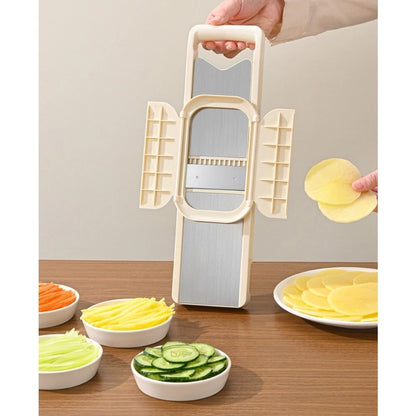 4-in-1 Stainless Steel Vegetable Slicer with Comfort Handle and Blade Guard