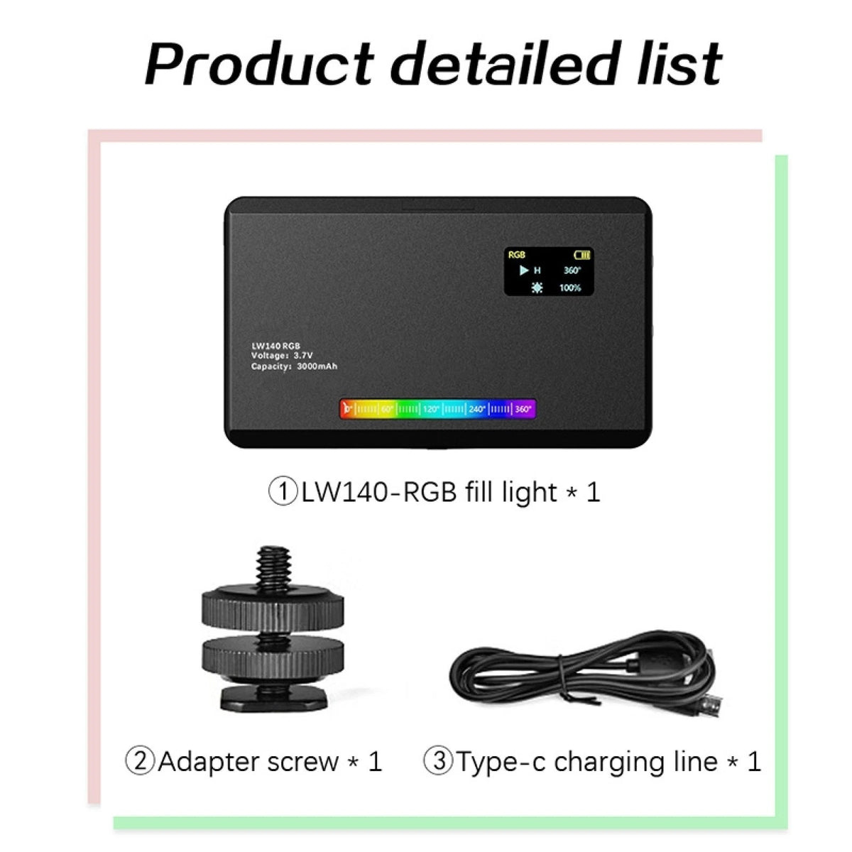 Fill Light Lamp Adapter for Video Shooting (1 PCS, 8W/3.7V)