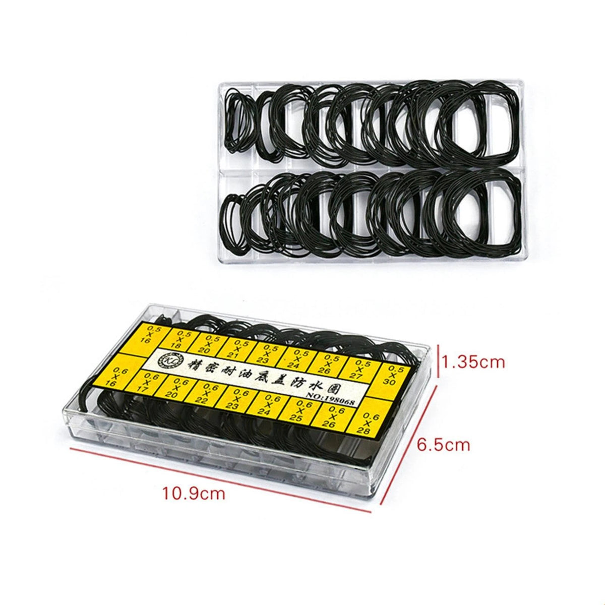 Set of 200 Waterproof Rubber O-Ring Gaskets for Watch Cases