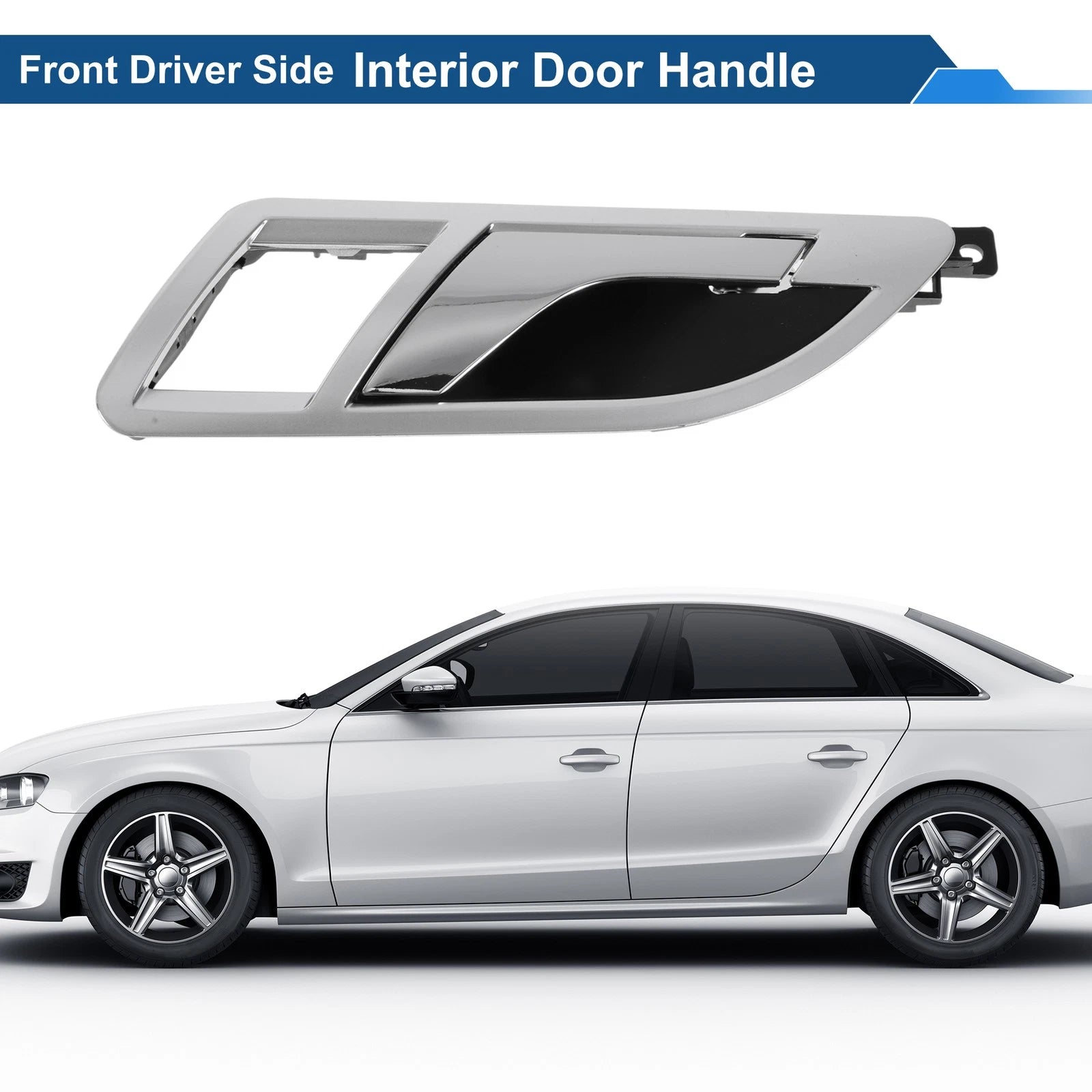 Front Passenger Side Interior Door Handle for VW Skoda (2001–2008) Chrome