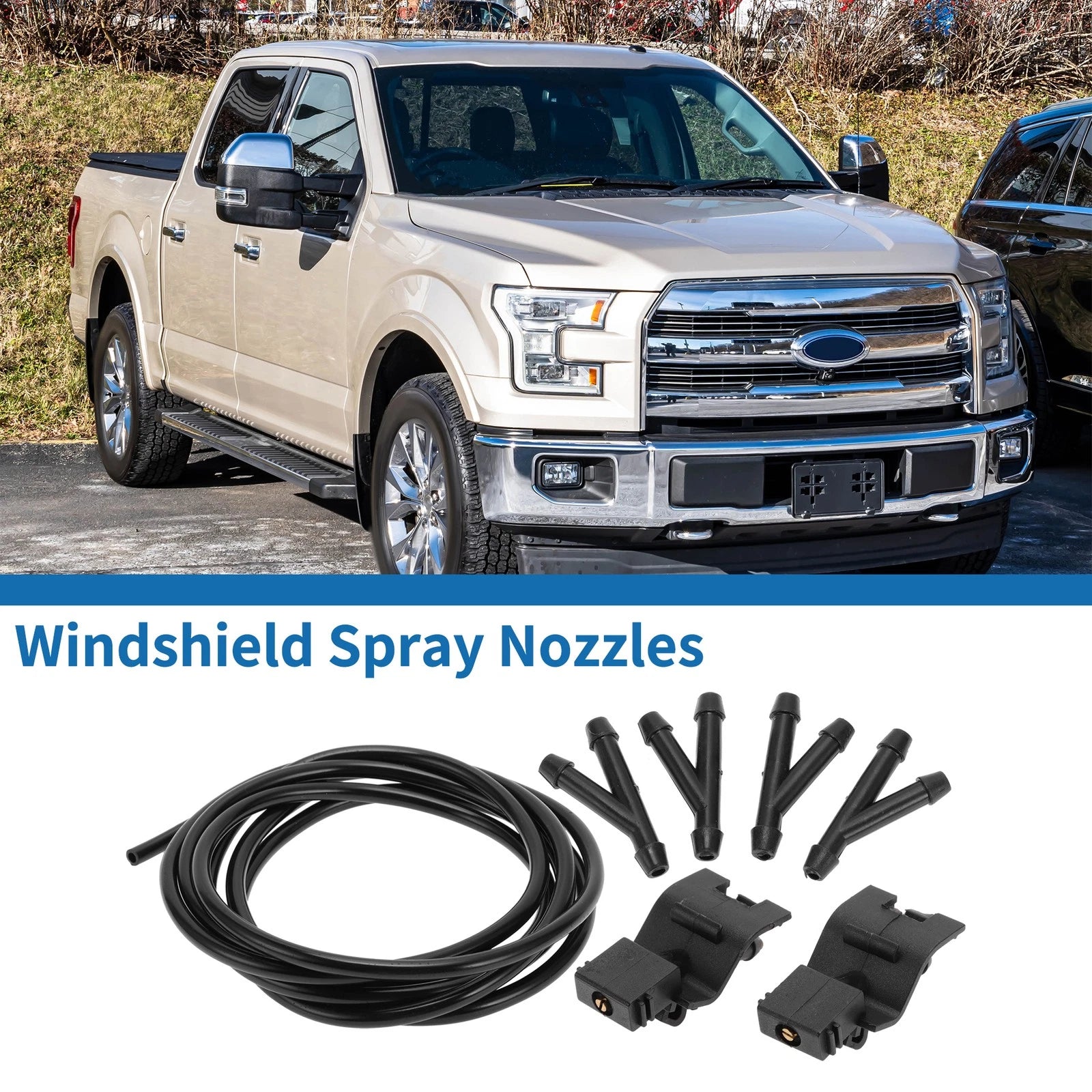 Set Front Windshield Washer Nozzles Replacement for Toyota 4Runner (2009–2018)
