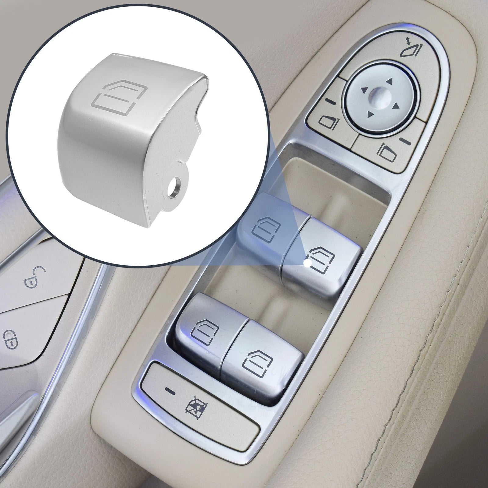 Window Lift Switch Button Cover Trim Front Left for Mercedes Benz S320 (1998–2005)