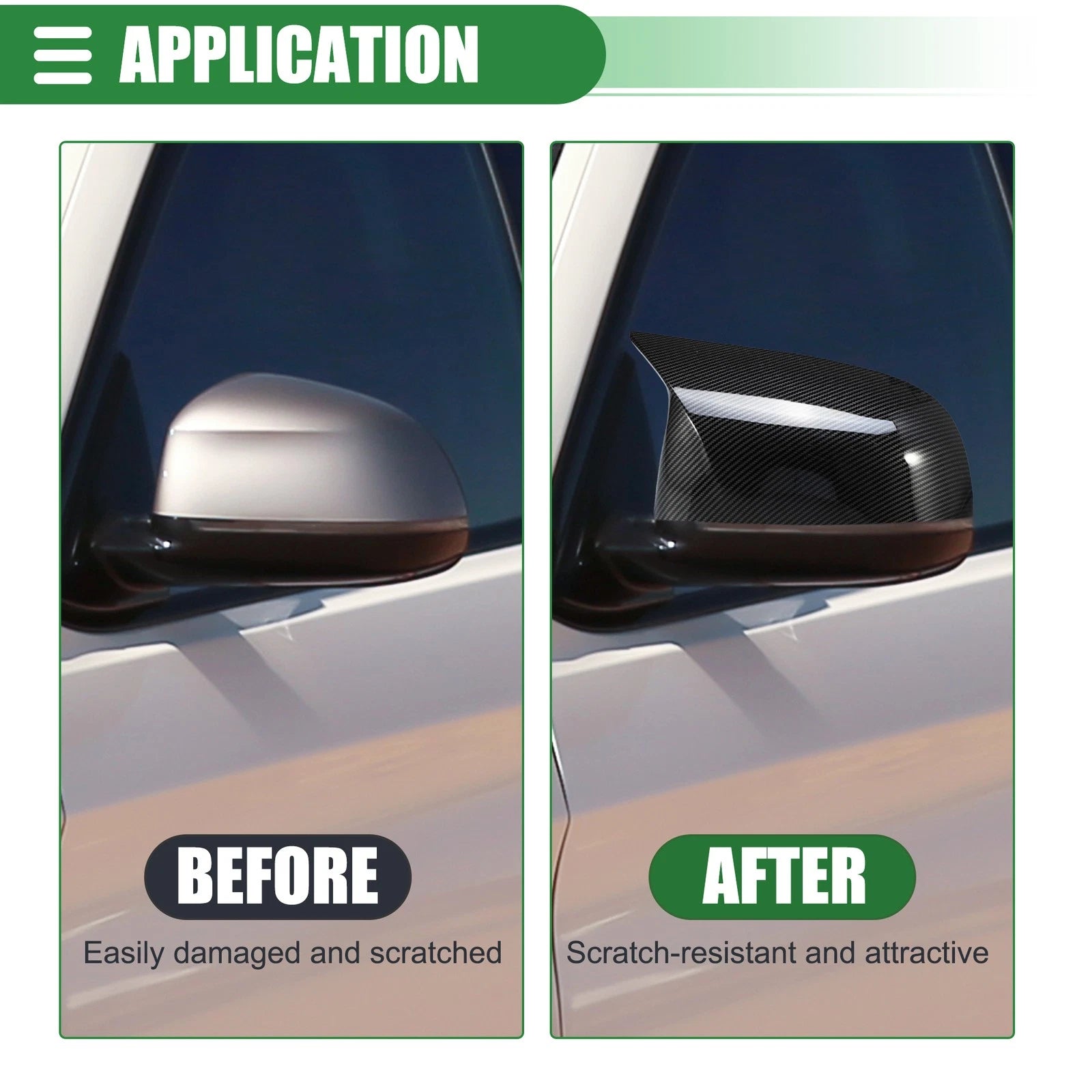 Left Right Rearview Mirror Cover Pair Replacement for BMW X3 G01 X4 (2018–2023)
