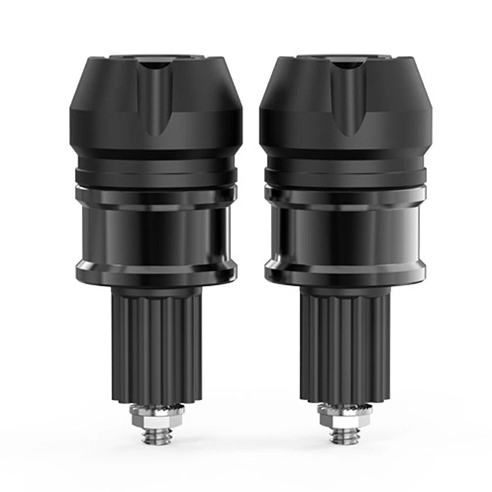 Pair Handlebar Grips Bar End Cap Plugs for Motorcycle ATV (CNC, Black)