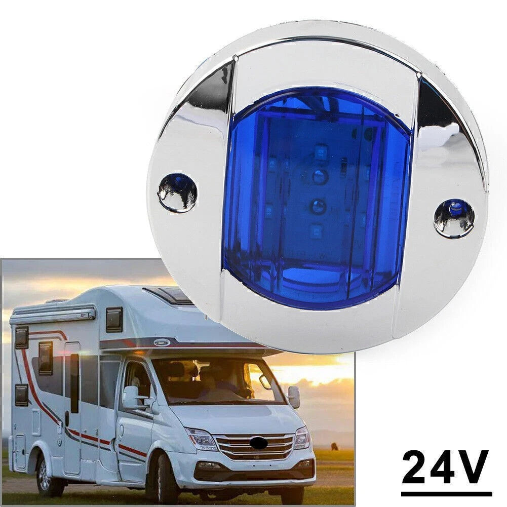 24V LED Side Marker Light for Truck Trailer RV Boat (Round)