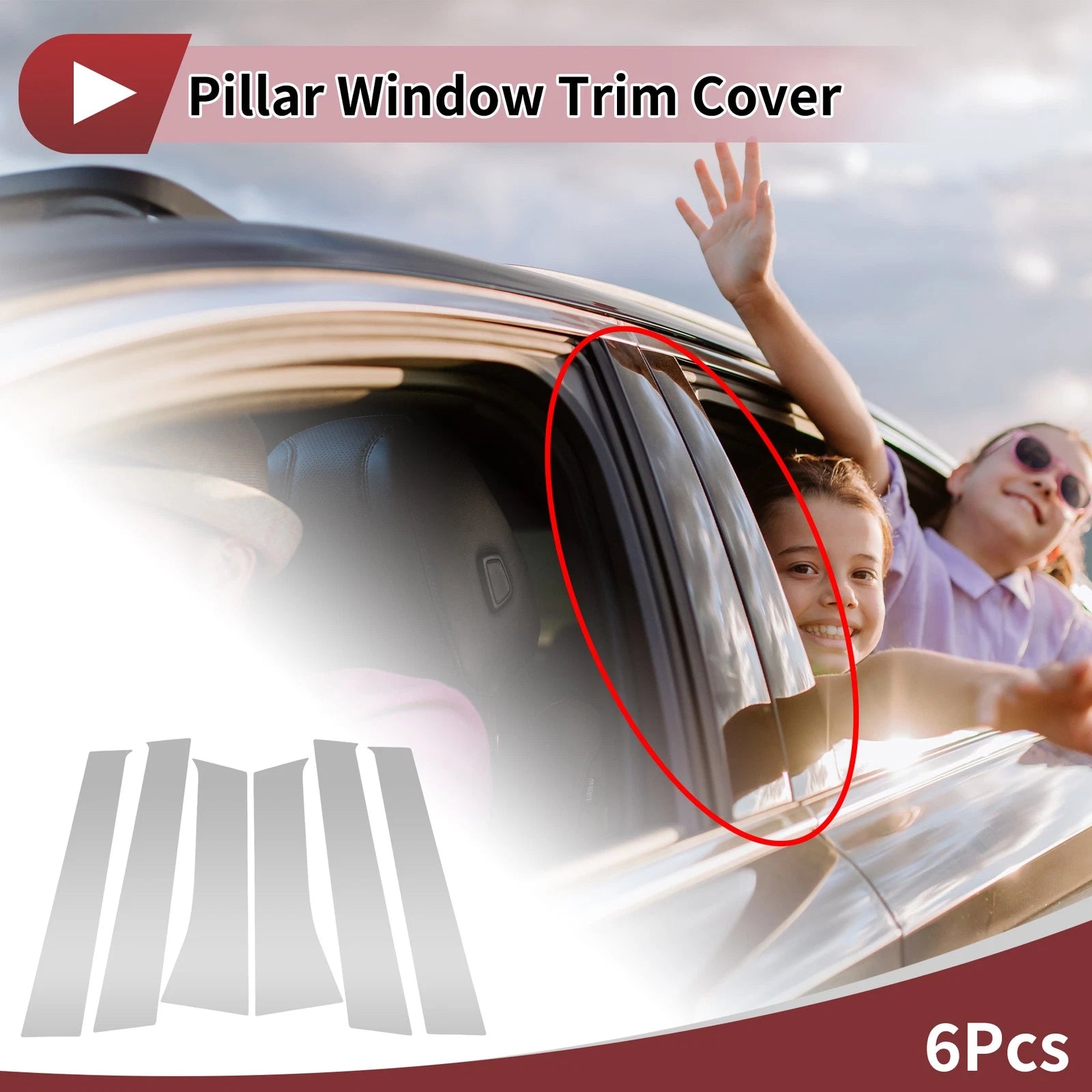 Door Pillar Window Trim 6pcs for Mitsubishi Xpander (2017–2023) Chrome