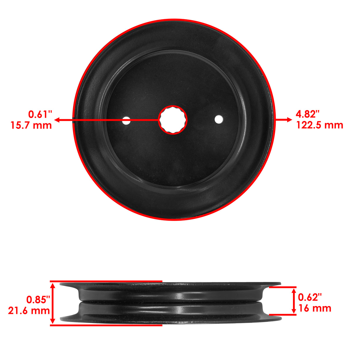 Deck Spindle Pulley Replacement for Hustler Raptor Raptor Limited Raptor EX (52") (2021–2024)