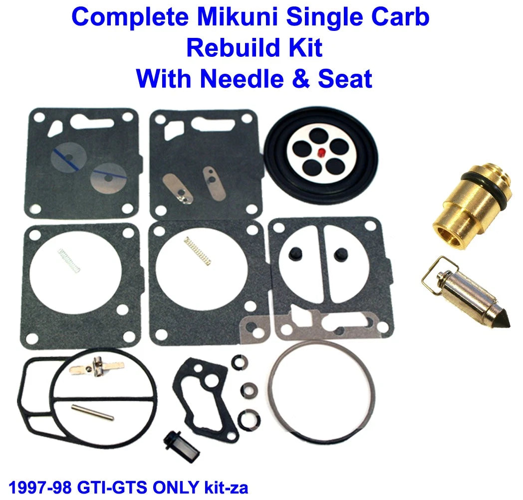 Carburetor Rebuild Kit & Needle/Seat for SeaDoo GTI GTS (Year Range)