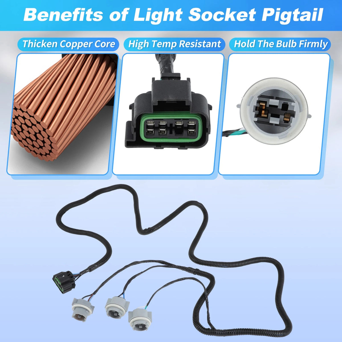 Rear Right Tail Light Socket Wiring Harness for Chevy Silverado Tahoe Suburban (2007–2014)