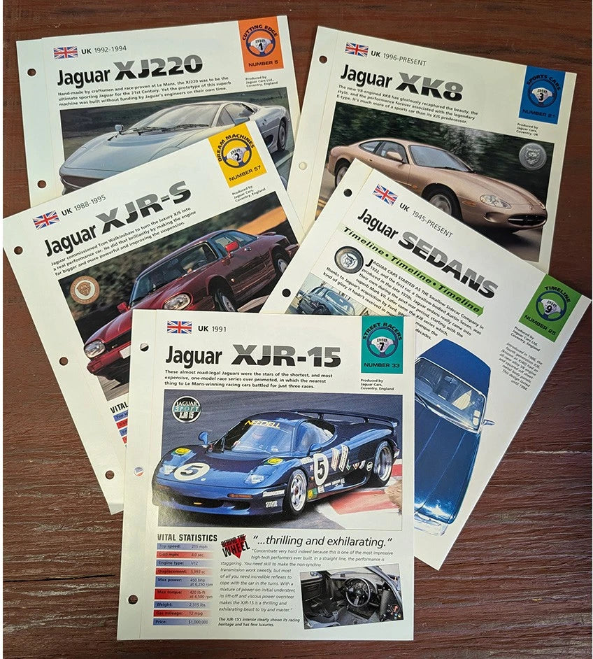 Jaguar Dream Machines Spec Sheet Collection for Jaguar