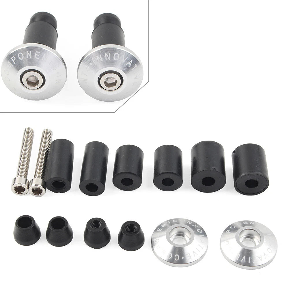 Handle Bar End Cap for Motorcycle 7/8'' (Dirt Bike) - Silver
