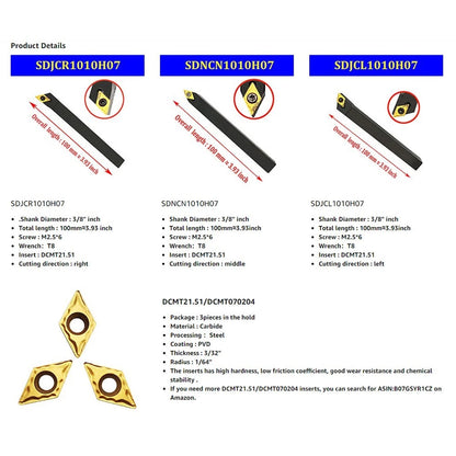 Insert Holder for - SDNCN1010H07, SDJCL1010H07, SDJCR1010H07, DCMT070204