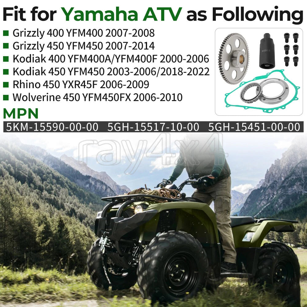 Starter Clutch Gear Bearing Gasket Flywheel Puller for Yamaha Kodiak 400 450 (2000–2006)