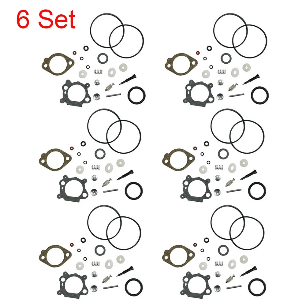 Set of 6 Carburetor Overhaul Gasket Kits for Briggs (492495, 493762, 498260)