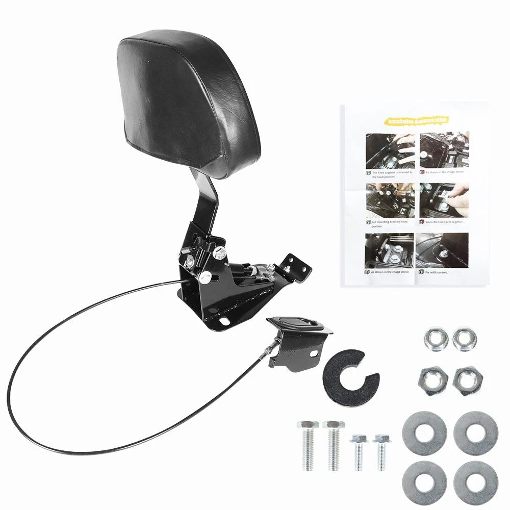 Driver Backrest + Adjustable Mounting Kit for Harley Touring Electra Glide (2009–2019)