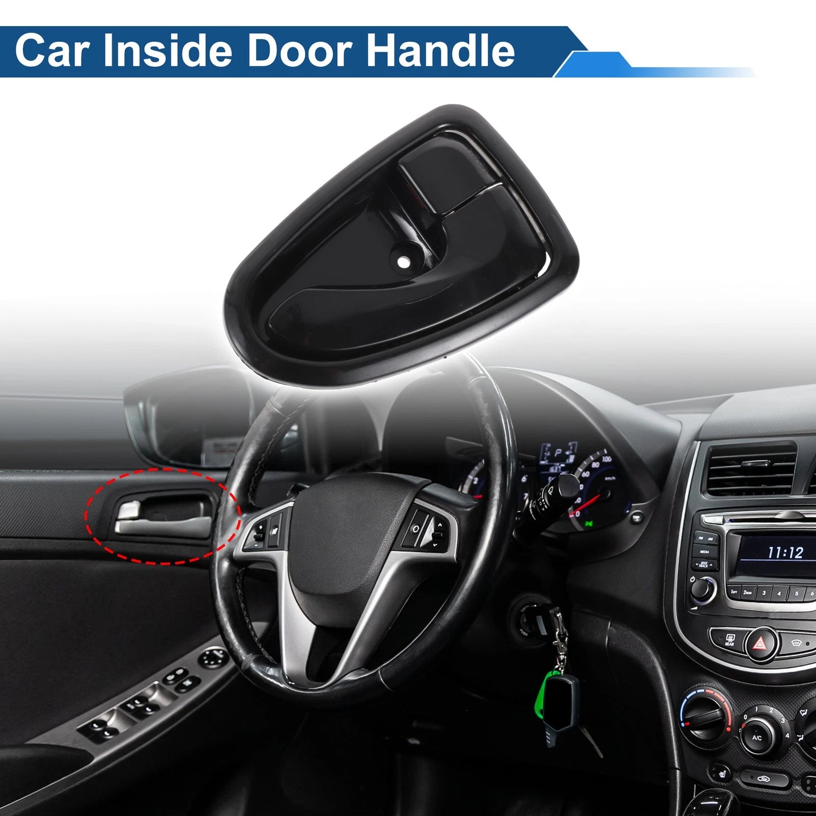 Front Driver Side Interior Door Handle Replacement for Hyundai Accent (2000–2005)