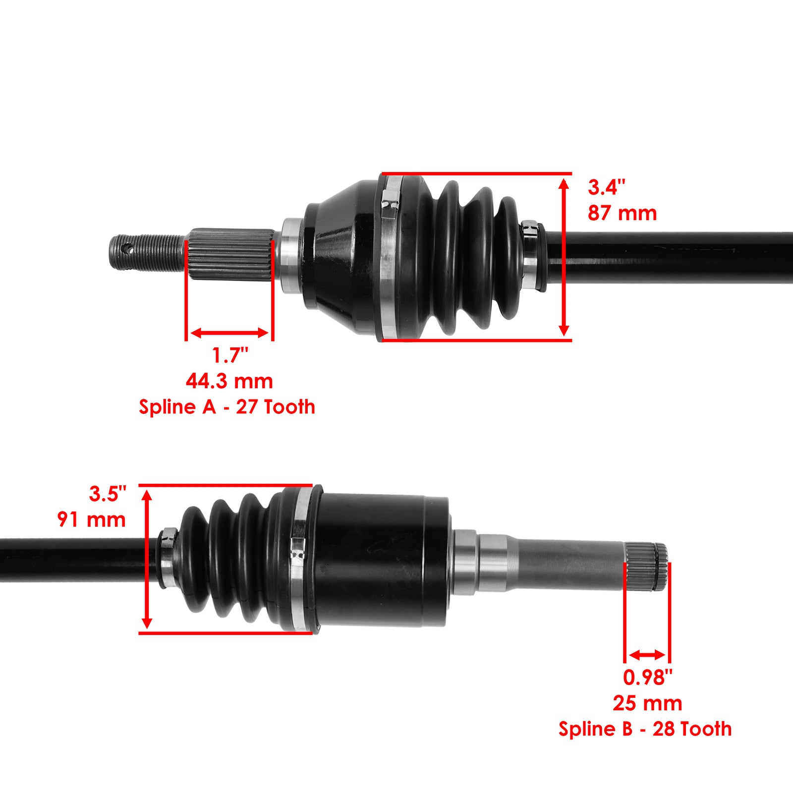 Rear Axles Left Right Replacement for John Deere A2 Gator UTV (2004–2007)