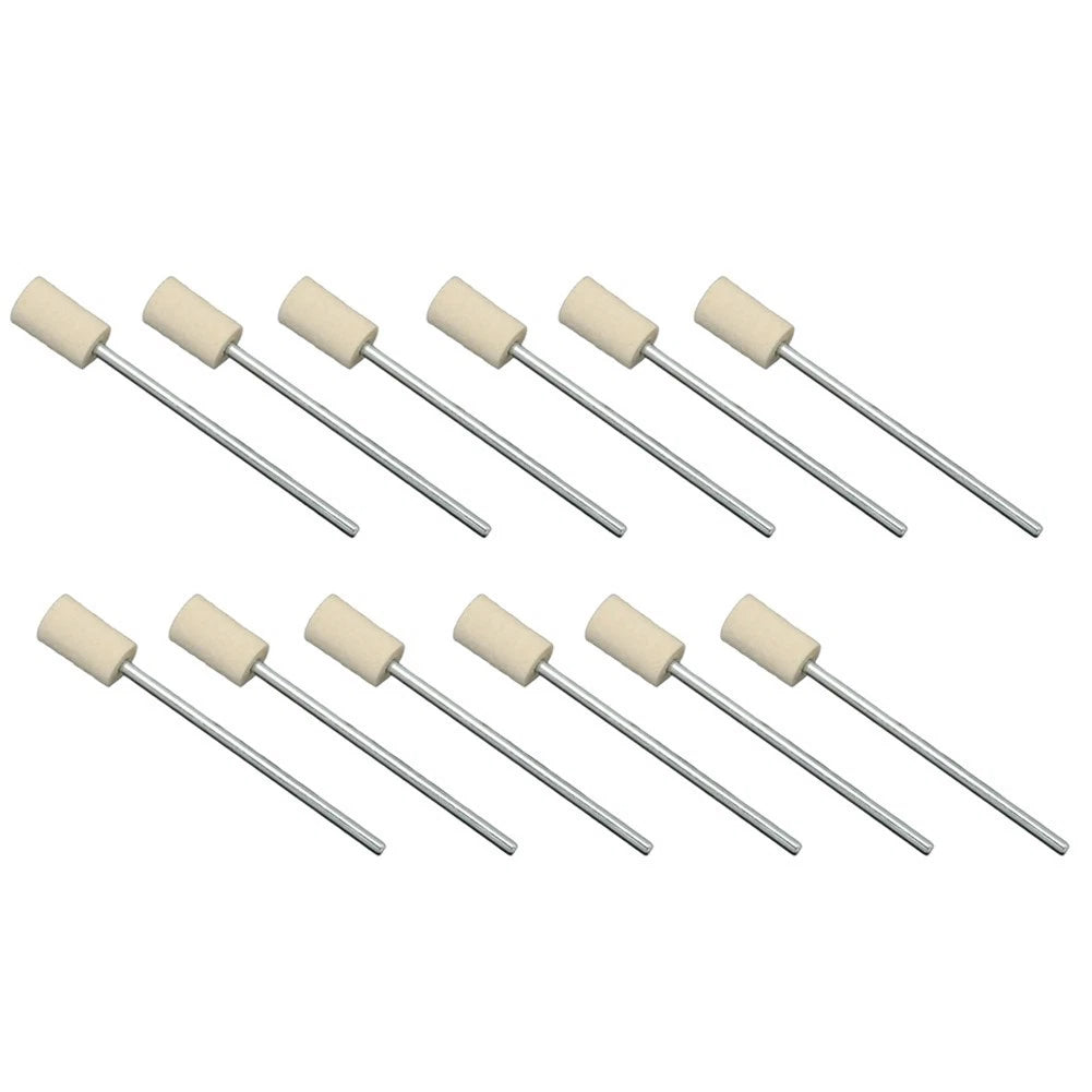 12 Wool Grinding Wheels for Rotary Tools (65mm Handle Polishing Set)