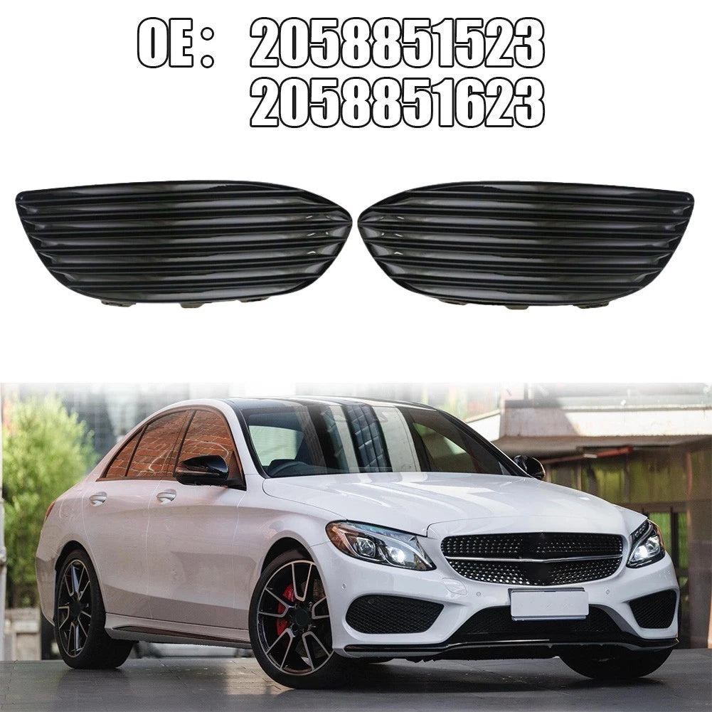 Front Bumper Grille Cover for Benz W205 (2015–2020) - Premium Black Finish
